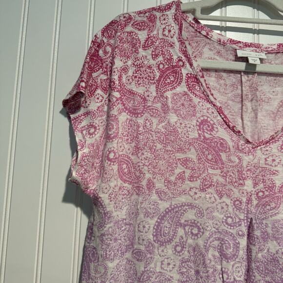 J Jill Love Linen Paisley Tunic Top Multicolored Size Medium - Picture 3 of 7